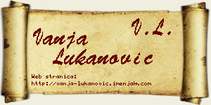 Vanja Lukanović vizit kartica